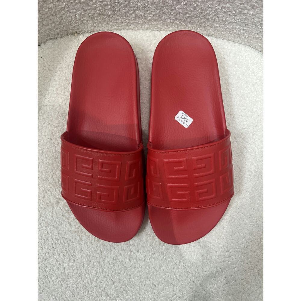 Givenchy Red Pool Slides - Women's Size 37